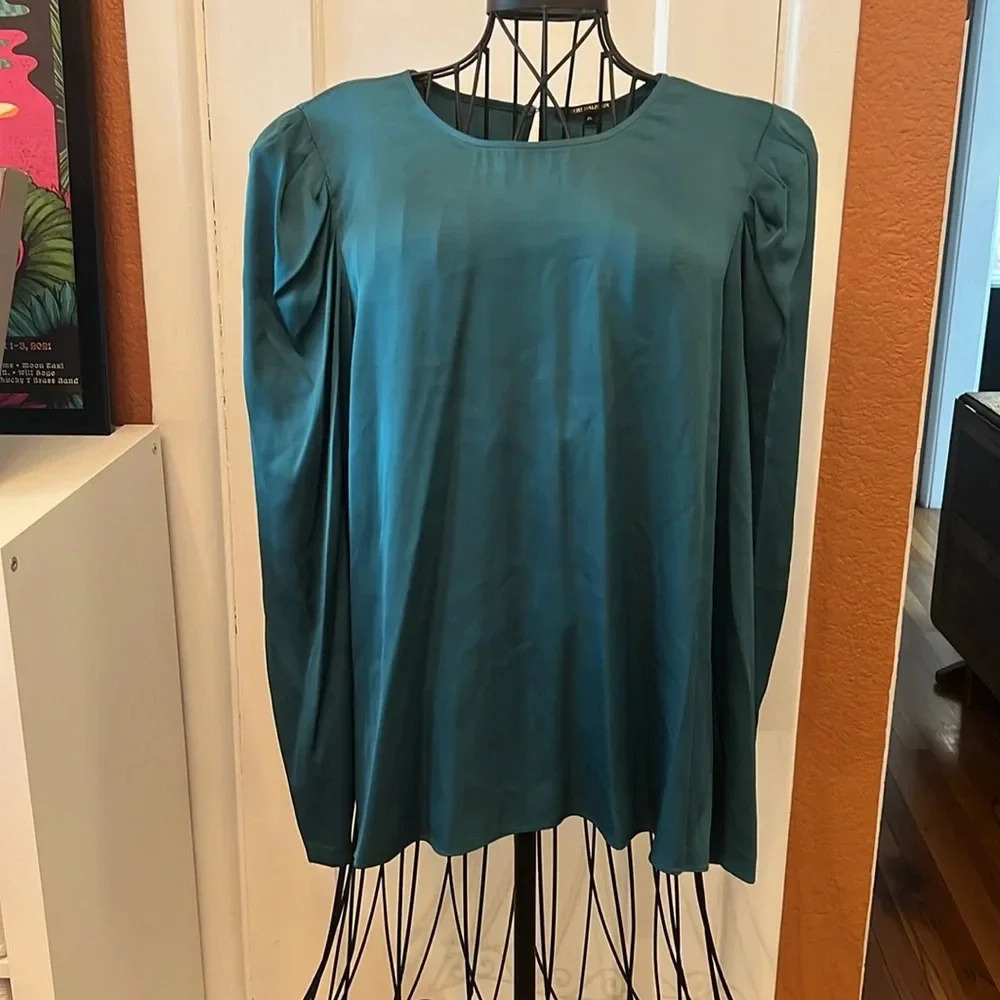 NWT Kobi Halperin Lois Long-Sleeve Silk Blouse-Sz XL